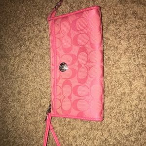 Authentic Pink Coach Wristlet